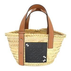 LOEWE Studio Ghibli Dust Bunny Small Basket Bag Small Raffia Leather Nat…